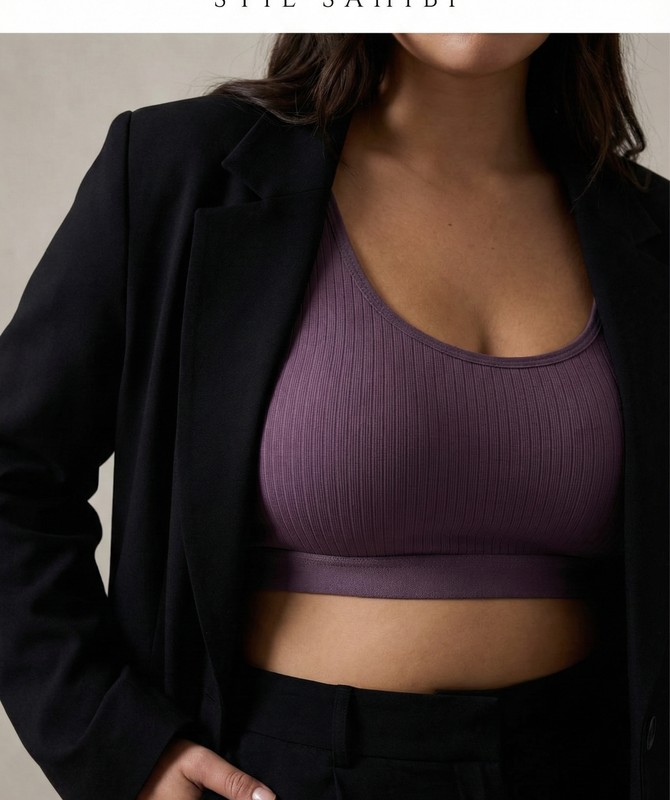 Model 28BB Fitilli Kalın Askılı Büstiyer (Mürdüm)