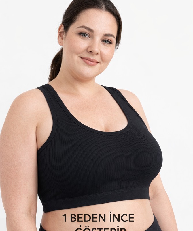 Model 28BB Fitilli Kalın Askılı Büstiyer (Siyah)