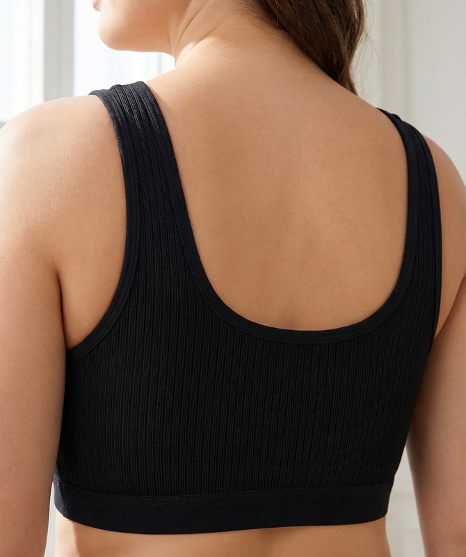 Model 28BB Fitilli Kalın Askılı Büstiyer (Siyah)